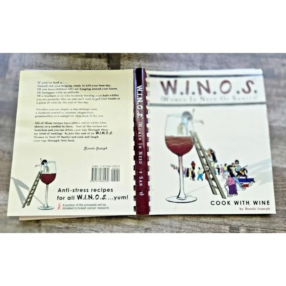 W I N O S Cook With Wine Recipe Book by Bonnie Jesseph Spiral Bound